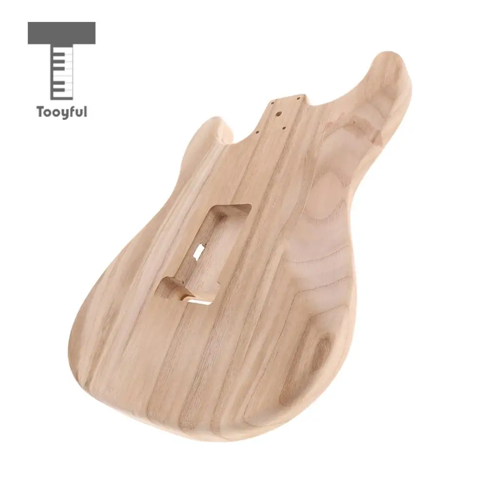Tooyful Solid Wood Electric Guitar Replacement Unfinished Body Barrel Material for Strat ST Guitar DIY Parts