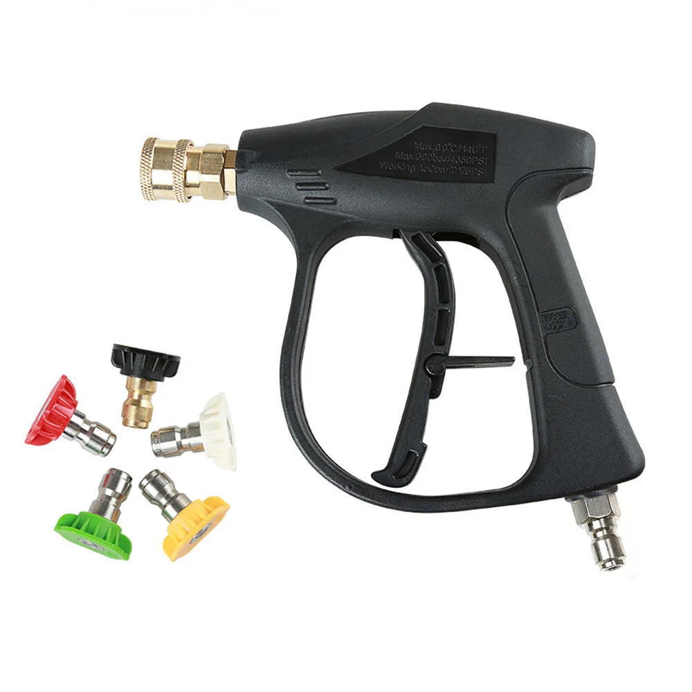 

3/8" Quick Connector High Pressure Car Washer Gun Washer Gun With 5 Nozzles for Car Washers Water Gun Cleaning Tools