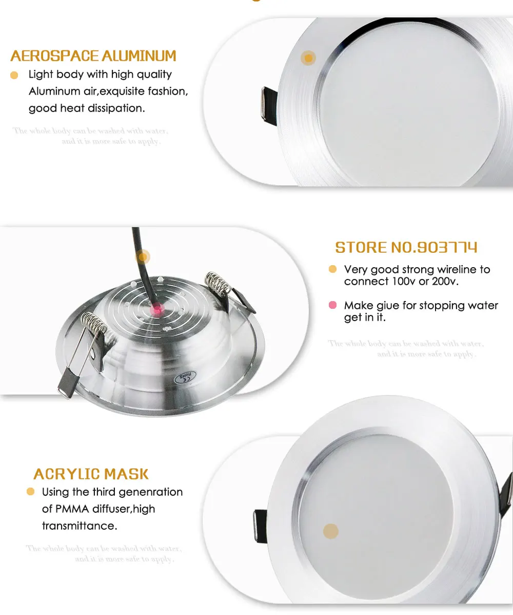 1pcs Dimmable Led Downlights 5W 7W 9W 12W 110V 220V Waterproof LED Ceiling Downlight Lamps Led Ceiling Lamp Home Indoor Lighting