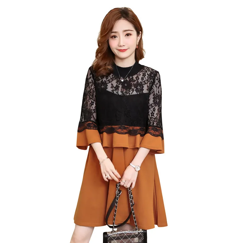 

Sexy Lace Maternity Dresses Boat Neck A-Line Maternity Patchwork Dress for Pregnancy Clothes