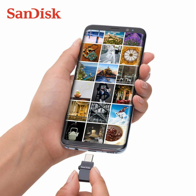 Sandisk type C 128 Гб 64 ГБ высокоскоростной двойной OTG USB флэш накопитель 32 флеш флешка Micro
