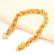 Звено браслет цепочка желтое золото заполнены Классический ювелирный браслет мужской