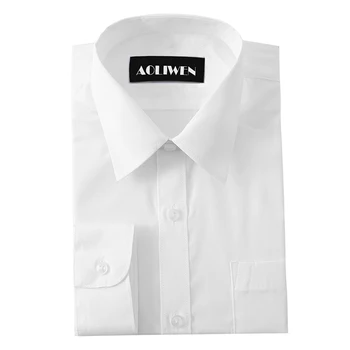 

Aoliwen Fashion Business Men's Solid Color Long Sleeve Brand Shirt Black White Blue Long Sleeve Shirt High quality cotton