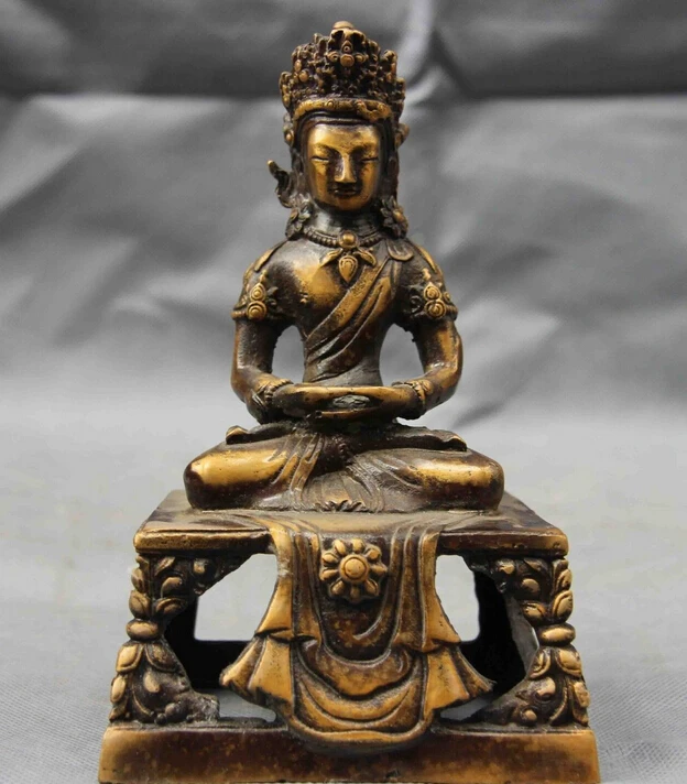 

Tibet Buddhism Temple Copper Bronze GuanYin Kwan-yin Boddhisattva Goddess Statue