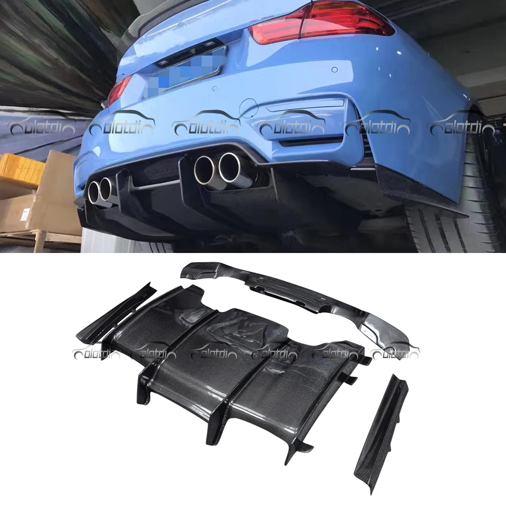 For BMW F30 AN M3 Bumper Only 4PCS PSM Style Real Carbon Fiber Rear Lip ...