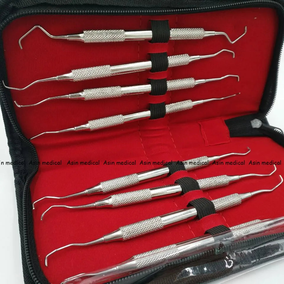 High quality Dental Gracey curettes Set of 8 Periodontal Scaler