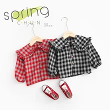 Honey Angle/весенне-Осенняя детская рубашка для девочек и мальчиков, детские блузки в клетку с длинными рукавами, Повседневная хлопковая одежда для детей от 18 месяцев до 5 лет