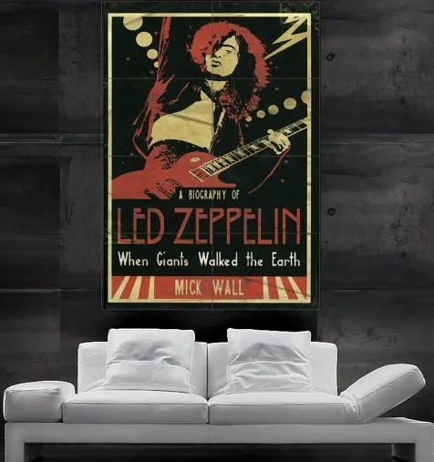 Zeppelin Canvas Print Classic Rock Wall Art Posters Print Standard Size 18x24 Inches Anhiganbana Led Zeppelin Poster