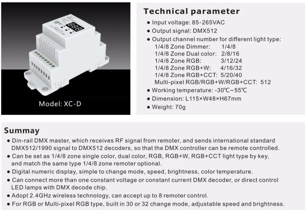 Мульти-пикселей RGB/RGB + W/RGB + CCT; AC85-265V вход; DMX512 выходной сигнал; многофункциональная DMX512 подстветка мастер-контроллер