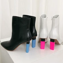 Novas Botas designer de Tornozelo para As Mulheres botines mujer Mais Leve Inspirado Saltos Altos de couro genuíno curto botas curtas tenis feminino
