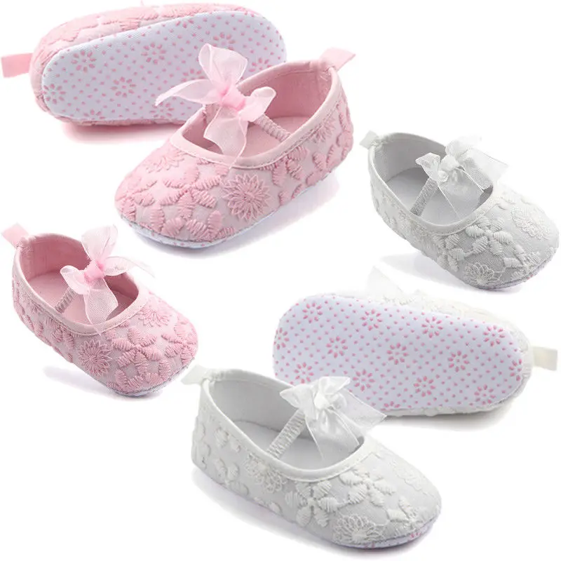 Soft Crib Shoes Prewalker Newborn Infants Baby Girl Soft Sole Shoes ...