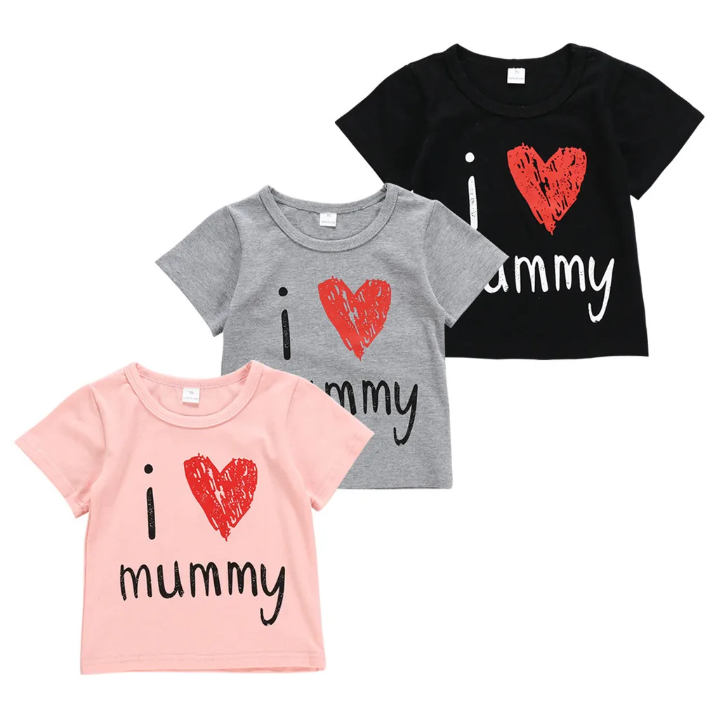 

Girls Tops 2019 Summer Infant Baby Girls Short Sleeve Letter Print Tops T-Shirt Clothes