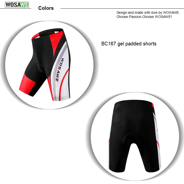 WOSAWE велосипедные шорты мужские облегающие Нескользящие велосипедные шорты с 3D гелевой подкладкой Ciclismo Mujer MTB шорты для езды на горном велосипеде
