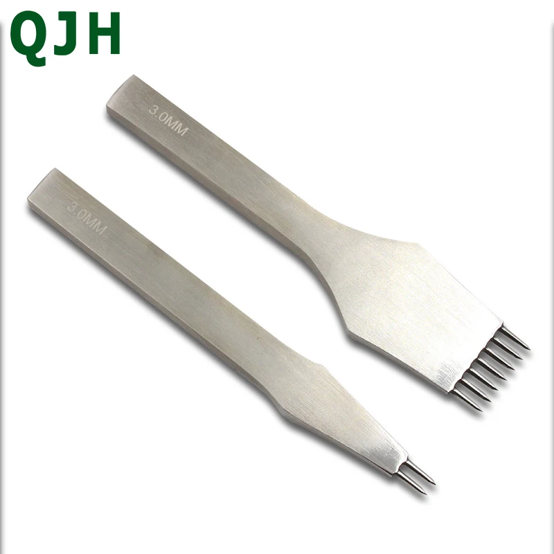 Leather Sewing Tools Leather Craft Chisel Leather Hole Punch Leather Puncher 2+5+7 Prong Leather Punching Round Chisel Tool 3mm/4mm/5mm Sharp Pricking Handmade Leather Punch Craft Stitching Treatments