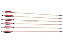 Longbowmaker 12PK Self Nock Red And Black Turkey Feathers Cedar Wood Target Practice Arrows SW2RBT2