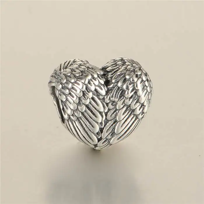 Antique 925 Sterling Silver Angel Wing Heart Shape Charm Beads For Jewelry Making Fit Brand Charm Bracelets Diy Buy At The Price Of 12 04 In Aliexpress Com Imall Com