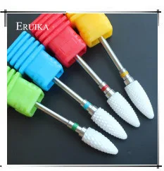 ERUIKA 1pc Yellow XF Nail Art Drills Bit Cuspidual Carbide Electric Rotary Drill Nail File Remove Nail Gel Manicure Drill Bits