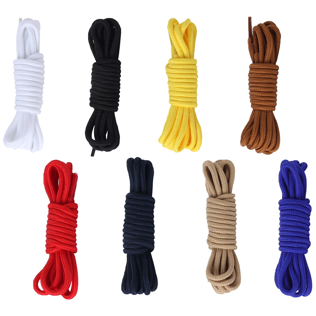 1Pair New Shoelace Top Quality Polyester Solid Classic Round Shoelaces