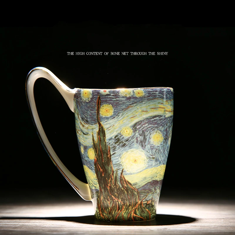LE Van Gogh Opus известная картина костяного фарфора кофейная кружка керамика чашка