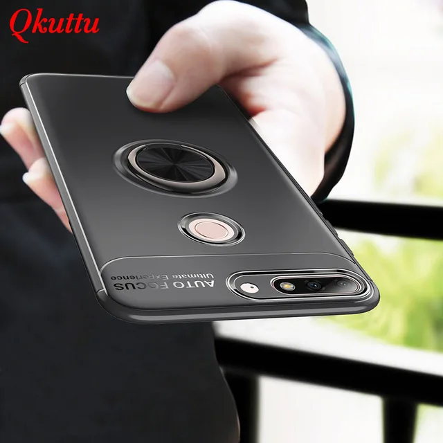US $3.99 Qkuttu Hybrid Case For Huawei Honor 7C 599 inch 360 Metal Ring Magnetic Armor Back Case Cover On H