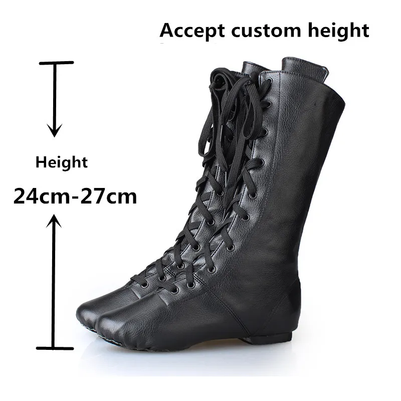 PU Leather Jazz Boots Male Female Dance Shoes Soft Outsole Jazz Shoes