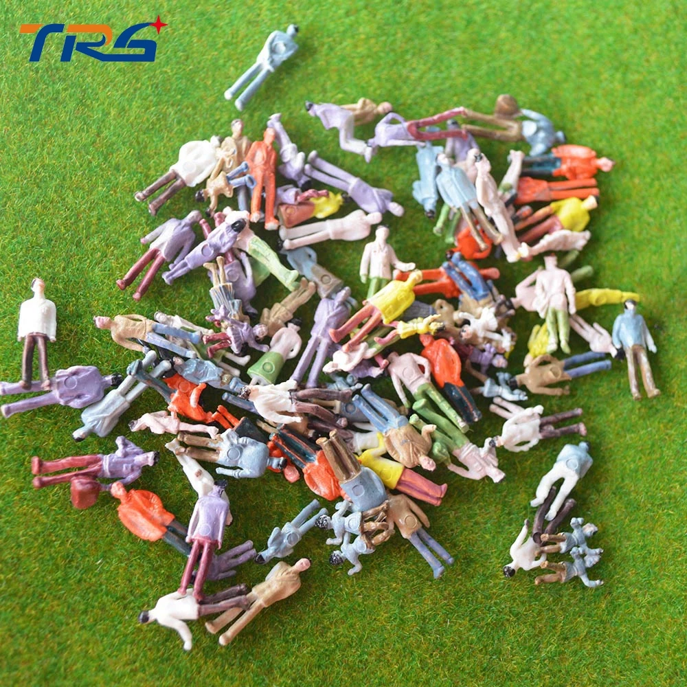

Teraysun 1000pcs 1/100 scale model color painted figures for model train layout architecture