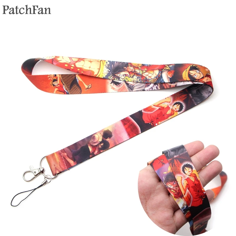 

Patchfan ONE PIECE keychain lanyard webbing ribbon neck strap fabric para id badge phone holders necklace accessories A1272