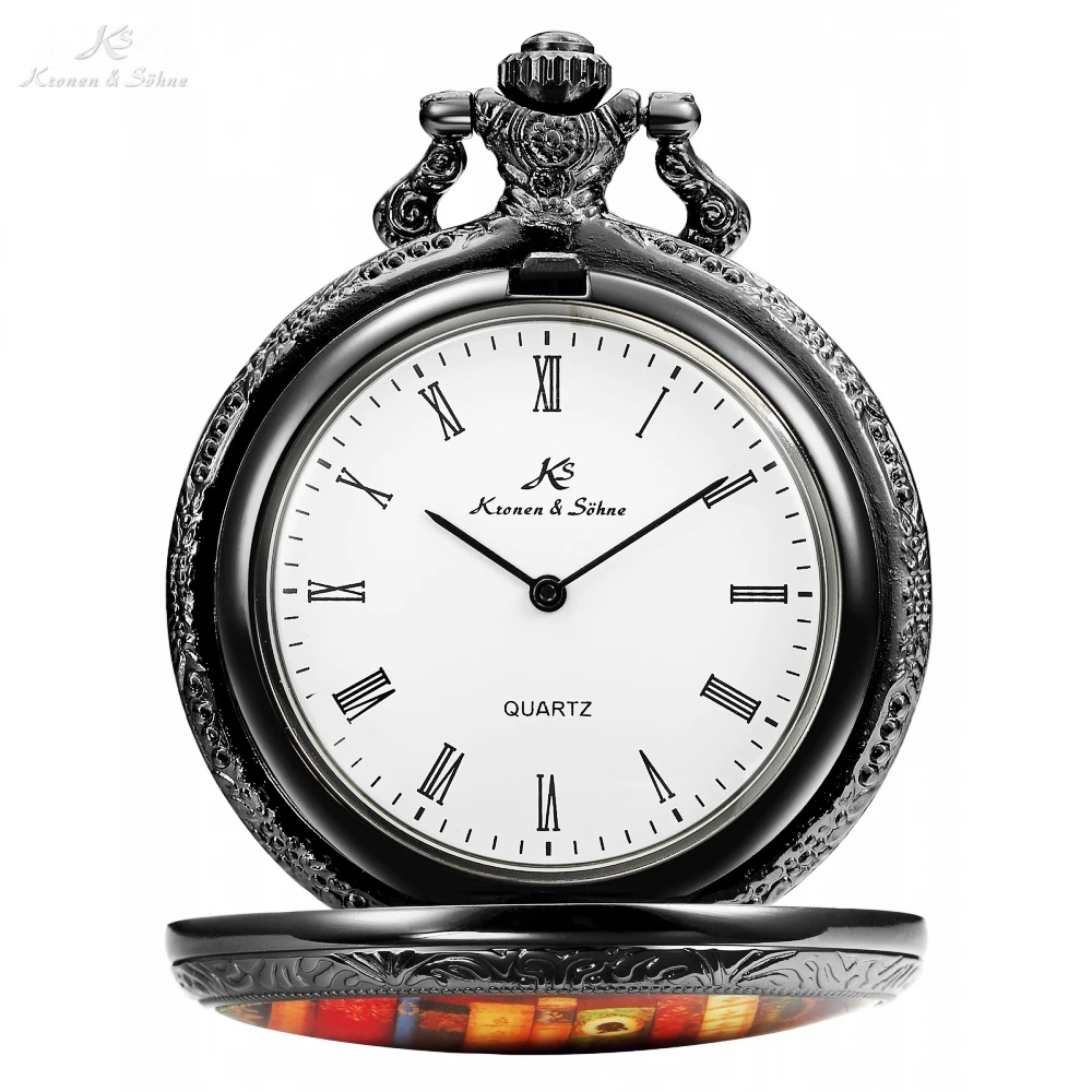 

KS Retro Library Books Pattern Case Roman Analog Relogio Masculino Fob Key Pendant Clock Chain Mens Quartz Pocket Watch /KSP094