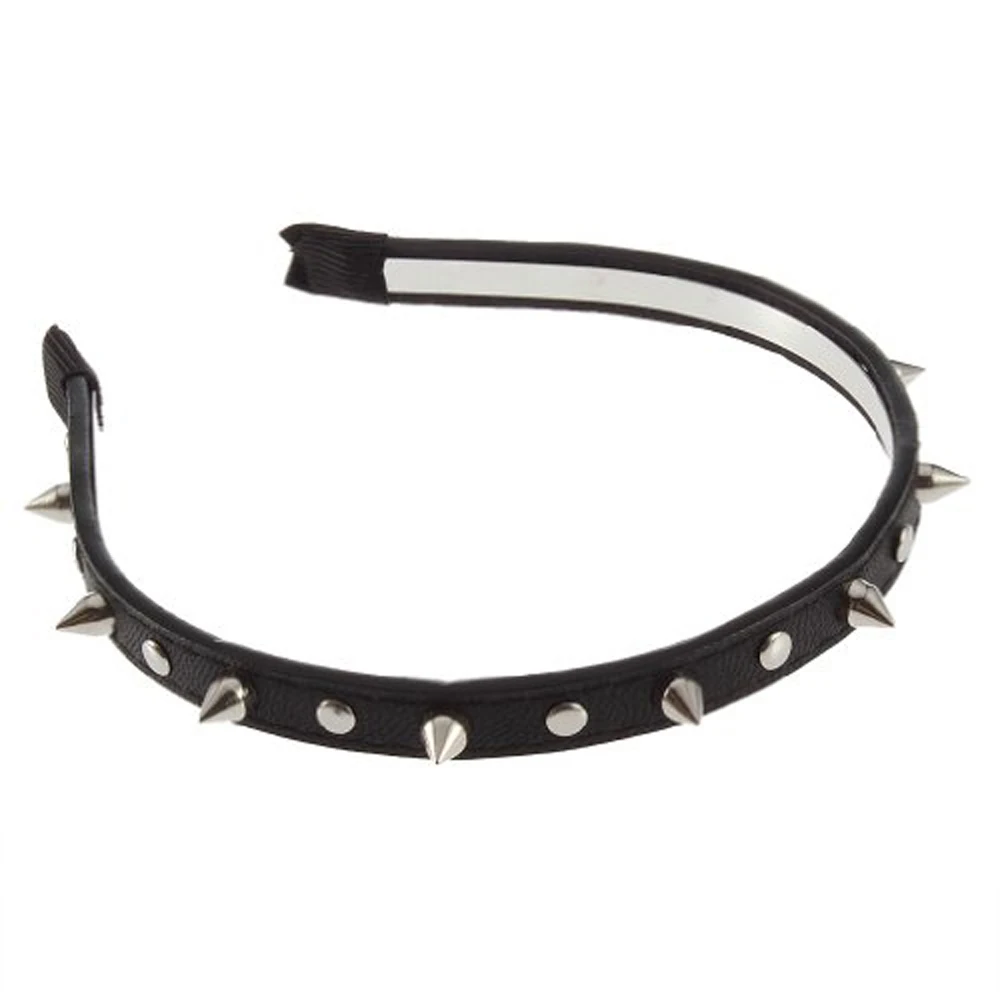 

Fashion Fashion Faux Leather Headband Spike Rivets Studded Band Party Punk Hair Clips