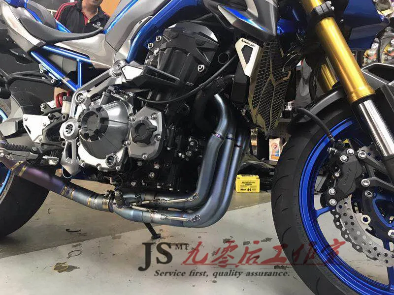 

For Kawasaki Z900 modified motorcycle 51MM caliber titanium alloy before the whole set of exhaust pipe