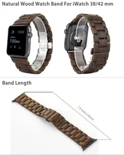GOOSUU Luxury Handmade Wooden Strap Classic butterfly Buckle Watch Bands With Watch Band Adapter For Apple Watch iWatch 42mm
