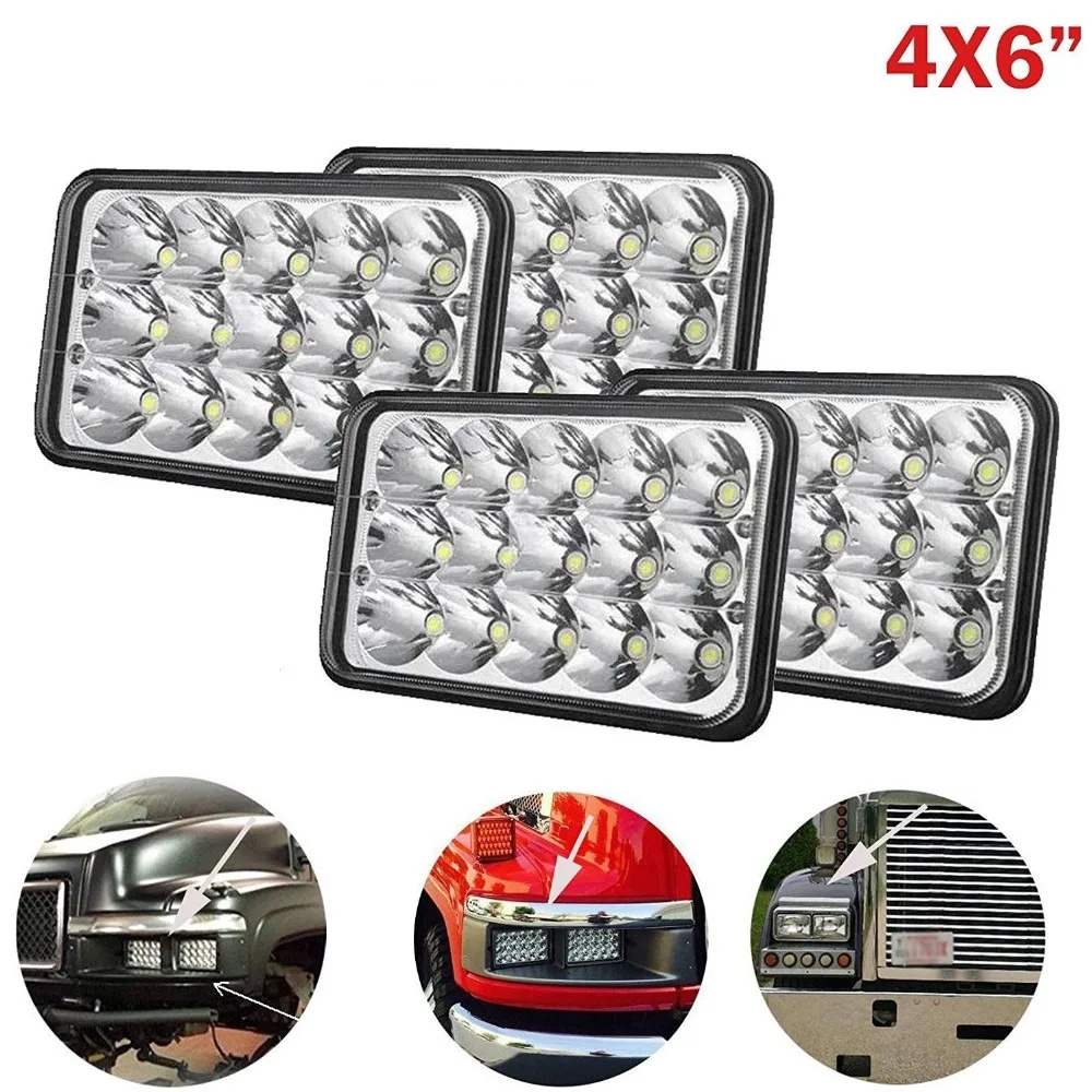 4x6 Inch LED Conversion Headlight For Honda XR250, XR400, XR650 Suzuki Motorcycle Headlamp H4 Plugs Lamp (15)