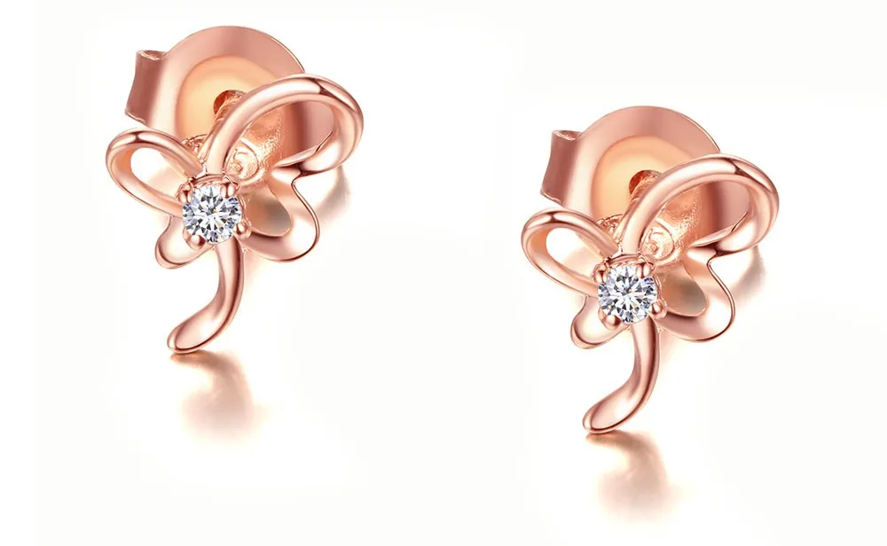 silver diamond earrings CAE00541SA-3