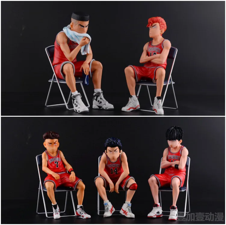 

Anim Slam Dunk 5 Stars Sakuragi Hanamichi Rukawa Kaede Takenori Akagi Shohoku Classic Scene Sitting Ver PVC Action Figures
