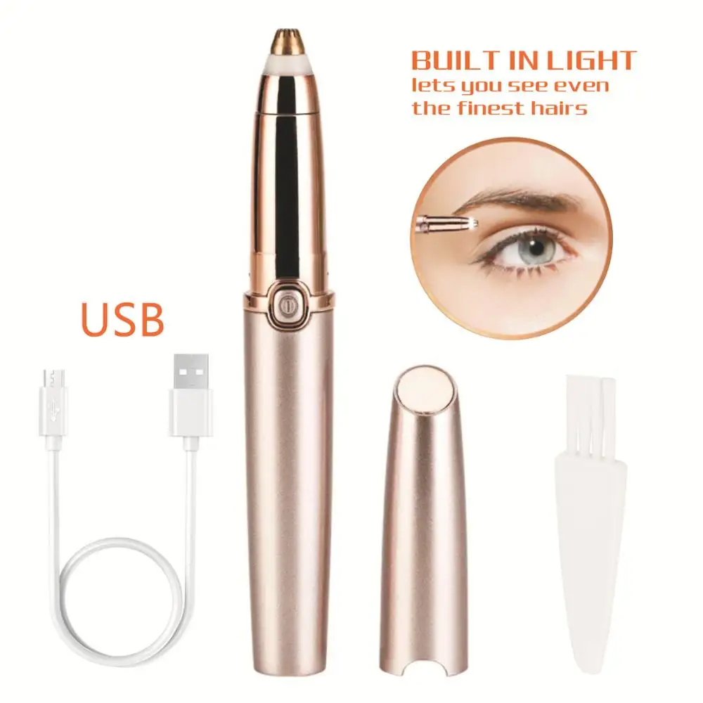 

2019 Mini Electric Eyebrow Trimmer Lipstick Brows Pen Hair Remover Painless Shaver Razor Portable Epilator Facial Hair Remover