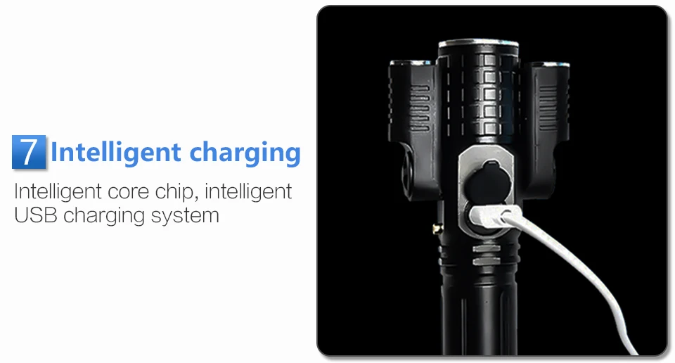 Usb Handy Powerful Led Flashlight Rechargeable Torch Outdoor Aluminum Alloy Battery Led Flashlight Usb T6 18650 For BicycleBike  (9)