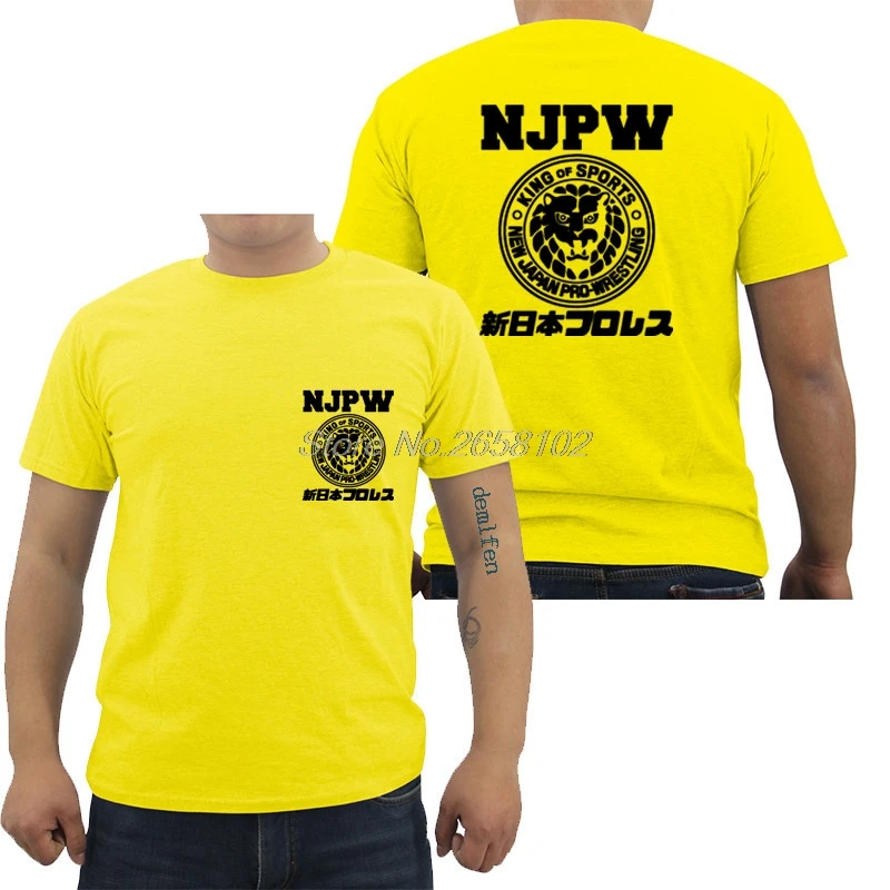 Горячая Распродажа модная мужская футболка с логотипом Njpw Японская