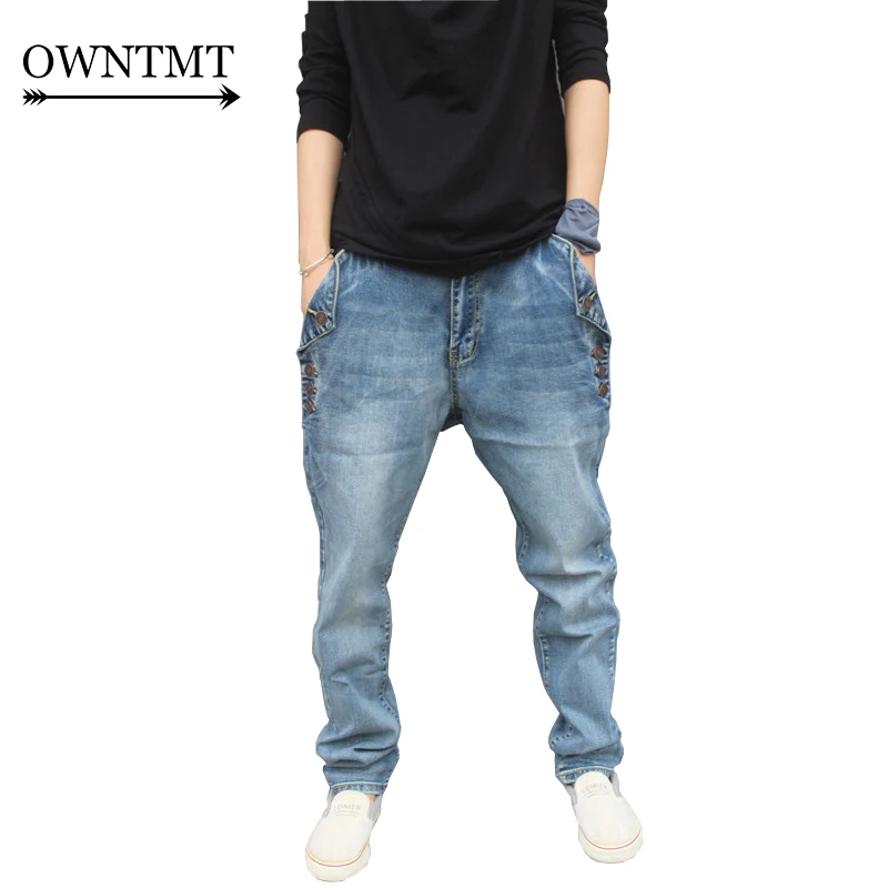 

2019 New Arrival Men Long Jeans Pants Man Hip Hop Harem Loose Pants Man Skinny DeminTrousers Plus Cross-Pants for Man 6XL 7XL