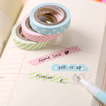 

Candy Color Rainbow Striped Dots Washi Tape Set Decorative Student Tape Papelaria Label Masking Sticker Tape 5PCS/Pack