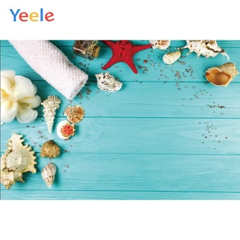 

Yeele Wooden Board Starfish Shell Bath Sands Summer Photography Backgrounds Photographic Customized Backdrops for Photo Studio