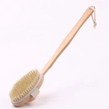 

2019 New Fashion Long Handle Pig Mane Bath Brush Massage Exfoliate Bath Brush Hot Sale Sponges Scrubbers Body Cleaner Bath Brush