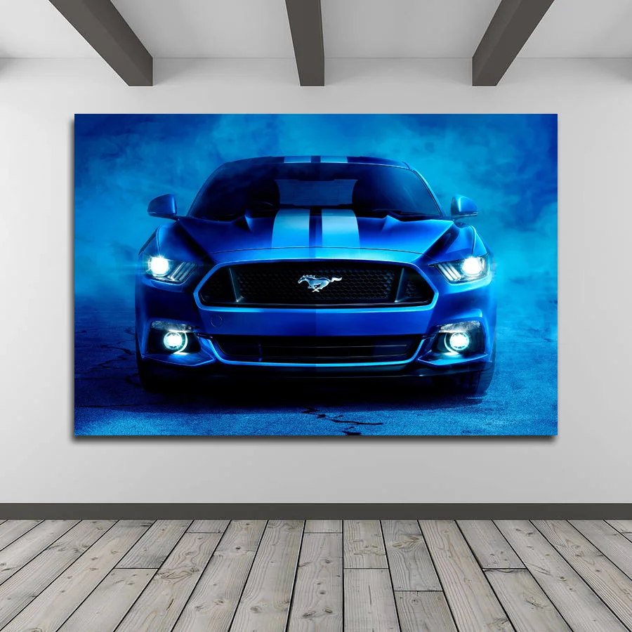 

Vehicles Super Car Shelby Mustang Picture Printed Wall Art Canvas Poster Framed Painting for Room Decor