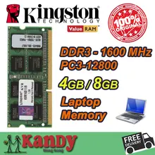 Kingston notebook laptop-speicher RAM DDR3 4 GB 8 GB 1600 MHz 204 Pin SODIMM Nicht ECC großhandel für Lenovo ThinkPad SONY Acer Dell HP