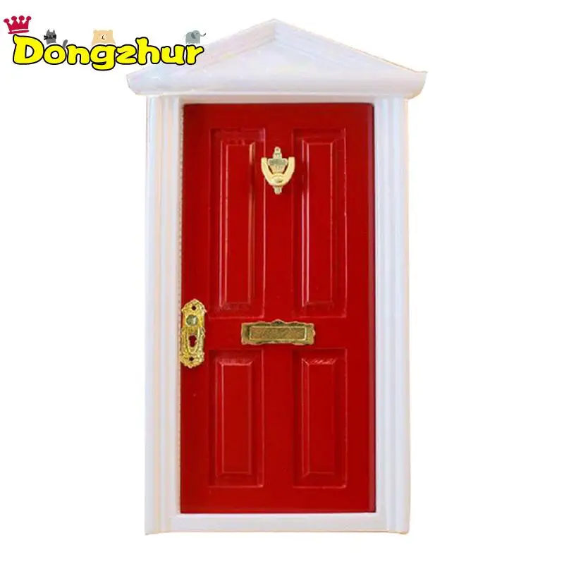 

Red New 1:12 Doll Mini Furniture Accessories Color European Door Children DIY Doll House Decoration Door Model Toy Model