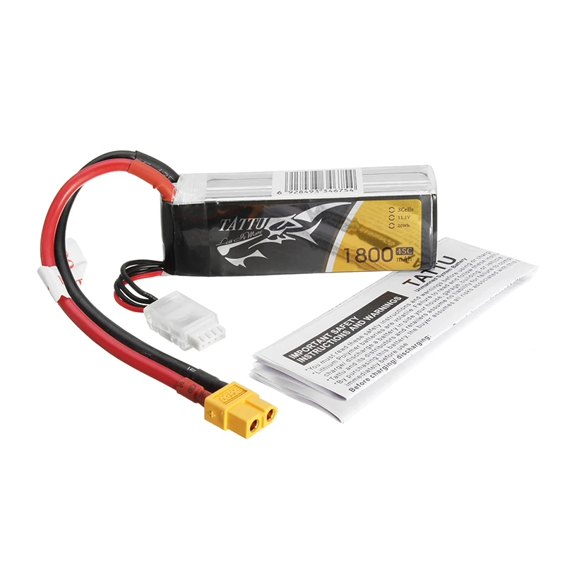 TATTU 11,1 V 1800mAh 45C 20Wh 3S XT60 вилка Lipo батарея для FPV RC гоночный Дрон Квадрокоптер запасные части Аксессуары Accs