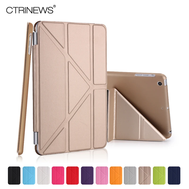 

For Apple iPad Mini 2 3 Case PU Leather Transparent Clear Hard PC Back Cover For iPad Mini 3 Case Stand Smart Auto Sleep Wake