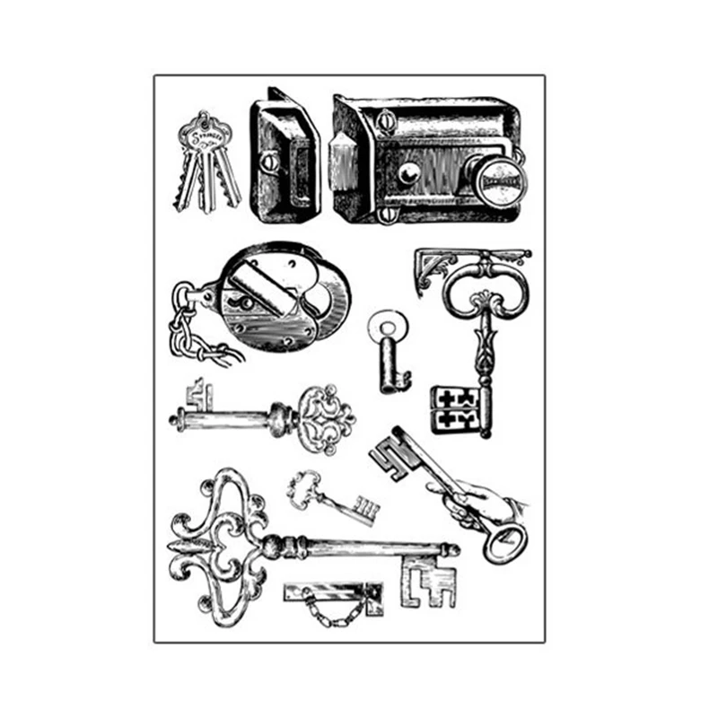 Резиновые штампы винтажный узор замок кофе прозрачный штамп силиконовый уплотнитель для DIY Скрапбукинг фото украшение для альбома ремесла - Цвет: SE56