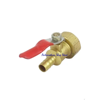 

1/2PT Female Thread 8mm Hose Barb Inline Brass Water Oil Air Gas Fuel Line Shutoff Ball Valve