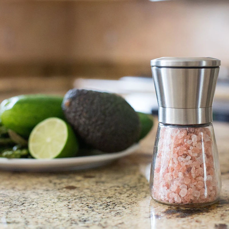 JX-LCLYL 1pc NEW Stainless Steel Pepper Mill Salt Spice Glass Bottle Grinder Kitchen Tool