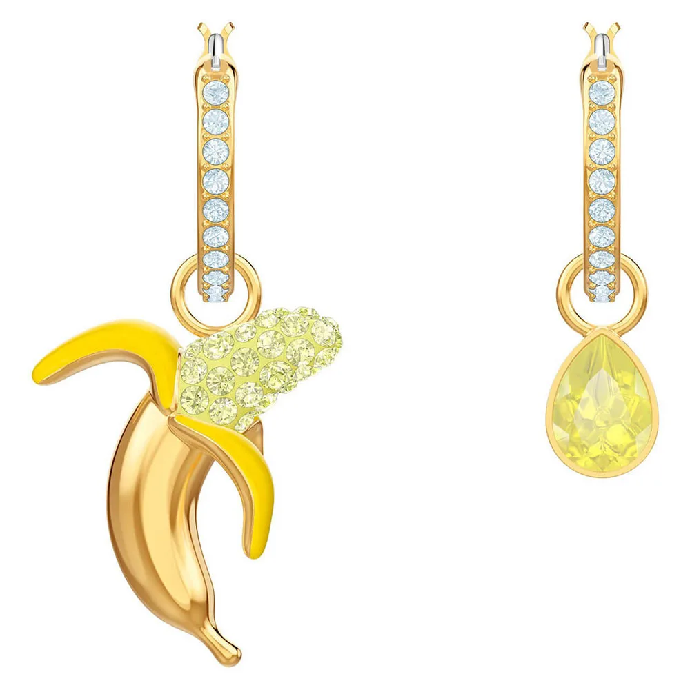

Fanier 2019 New Do Not Repent Banana Piercing Earring Swa Crystal Twin Banana Earring To Send The Girlfriend Present Jewels
